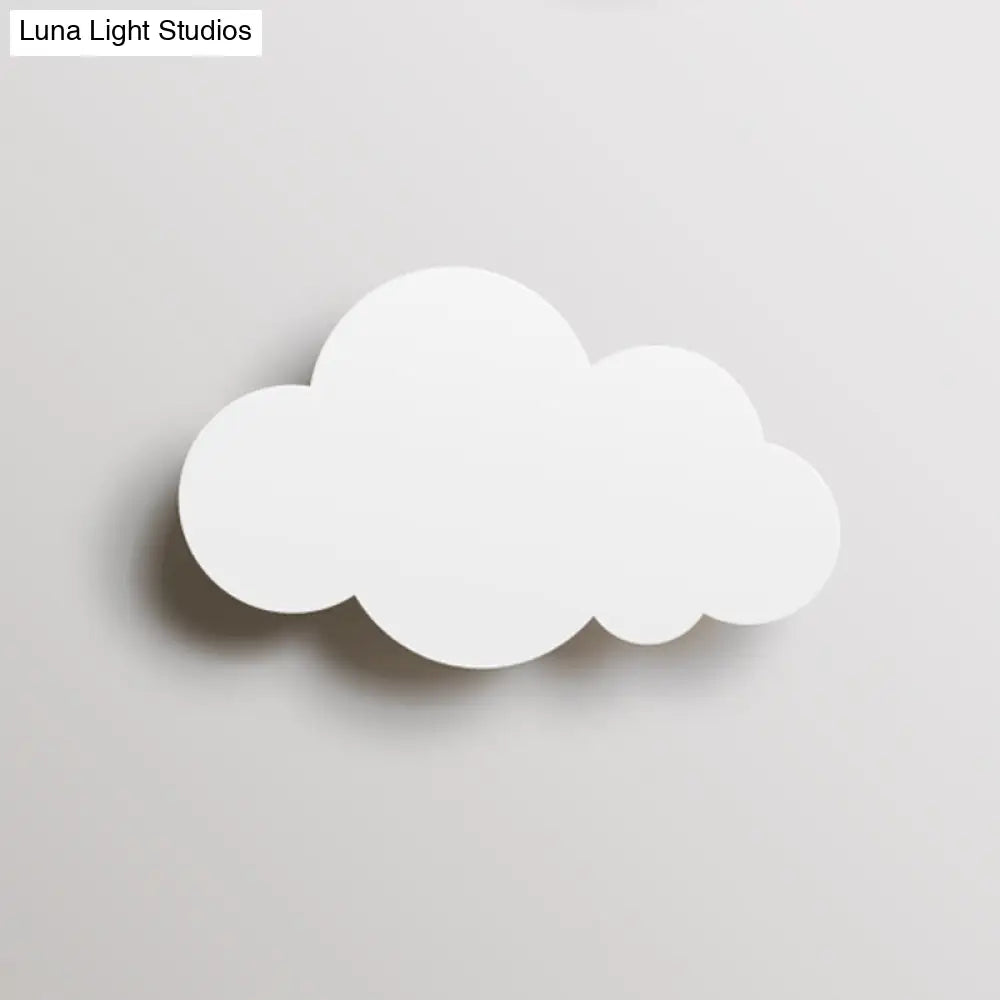 Colorful Cartoon Led Cloud Wall Sconce With Metallic Shade - Pink Yellow Blue