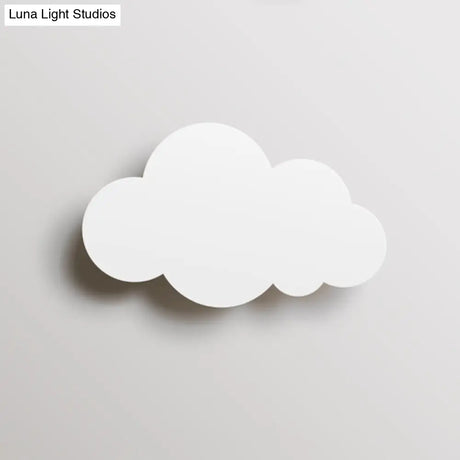 Colorful Cartoon Led Cloud Wall Sconce With Metallic Shade - Pink Yellow Blue