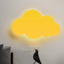 Colorful Cartoon Led Cloud Wall Sconce With Metallic Shade - Pink Yellow Blue