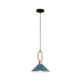 Colorful Cone Hanging Light Macaron Pendant Ceiling Lamp For Dining Table 1 / Blue