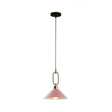 Colorful Cone Hanging Light Macaron Pendant Ceiling Lamp For Dining Table 1 / Pink