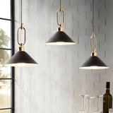 Colorful Cone Hanging Light Macaron Pendant Ceiling Lamp For Dining Table 3 / Black