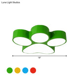 Colorful Dog Paw Led Flush Mount For Kids Bedroom Ceiling 18/23.5 Width