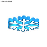 Colorful Led Flush Light Macaron Red/Yellow/Green Ceiling Mount Fixture For Nursery School With