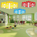 Colorful Led Flush Light Macaron Red/Yellow/Green Ceiling Mount Fixture For Nursery School With