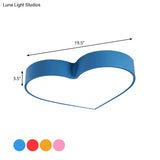Colorful Led Heart Flush Mount Ceiling Light For Parlor With Minimalistic Acrylic Design