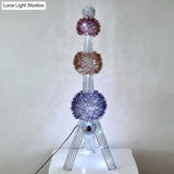 Colorful Led Tripod Floor Lamp - Decorative Aluminum Stand Blue/Purple/Yellow