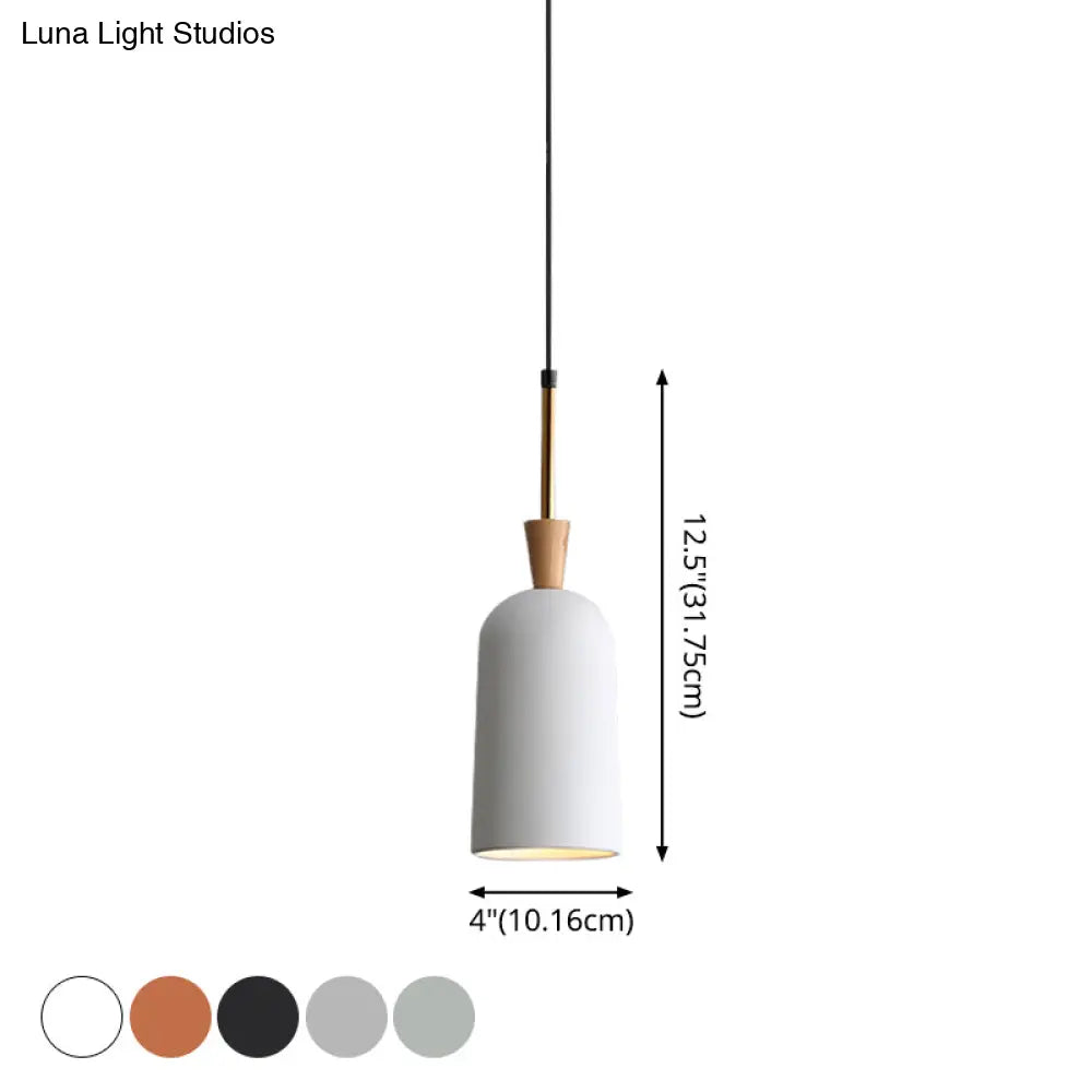 Colorful Macaron Pendant Light With Metal Shade - Industrial Hanging Lamp