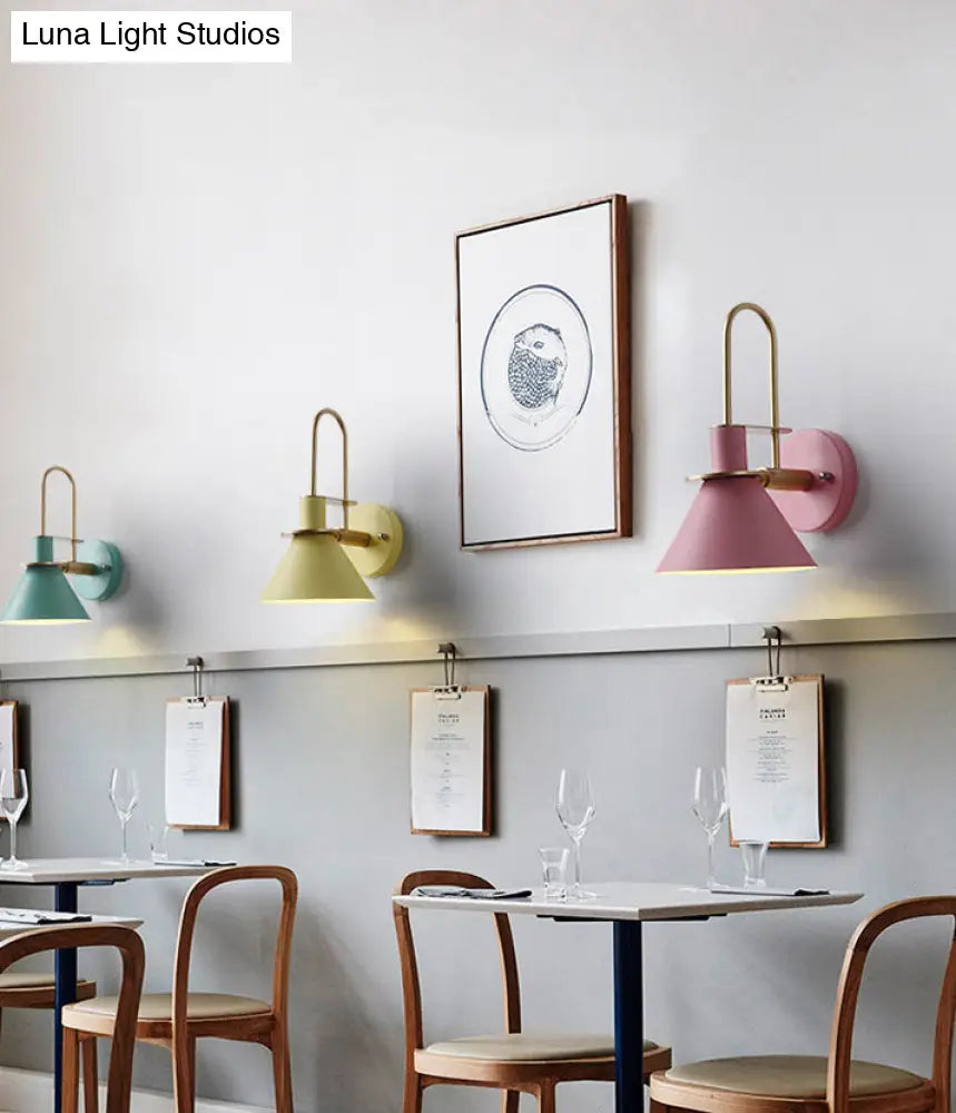 Colorful Macaroon Style Wall Mount Sconce Light For Hotel Bedrooms