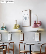 Colorful Macaroon Style Wall Mount Sconce Light For Hotel Bedrooms