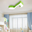 Colorful Metal Flush Ceiling Lamp With Musical Note Design For Classrooms Green / C 26’