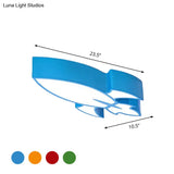 Colorful Rocket Led Flushmount Ceiling Light - Children’s Style Lighting