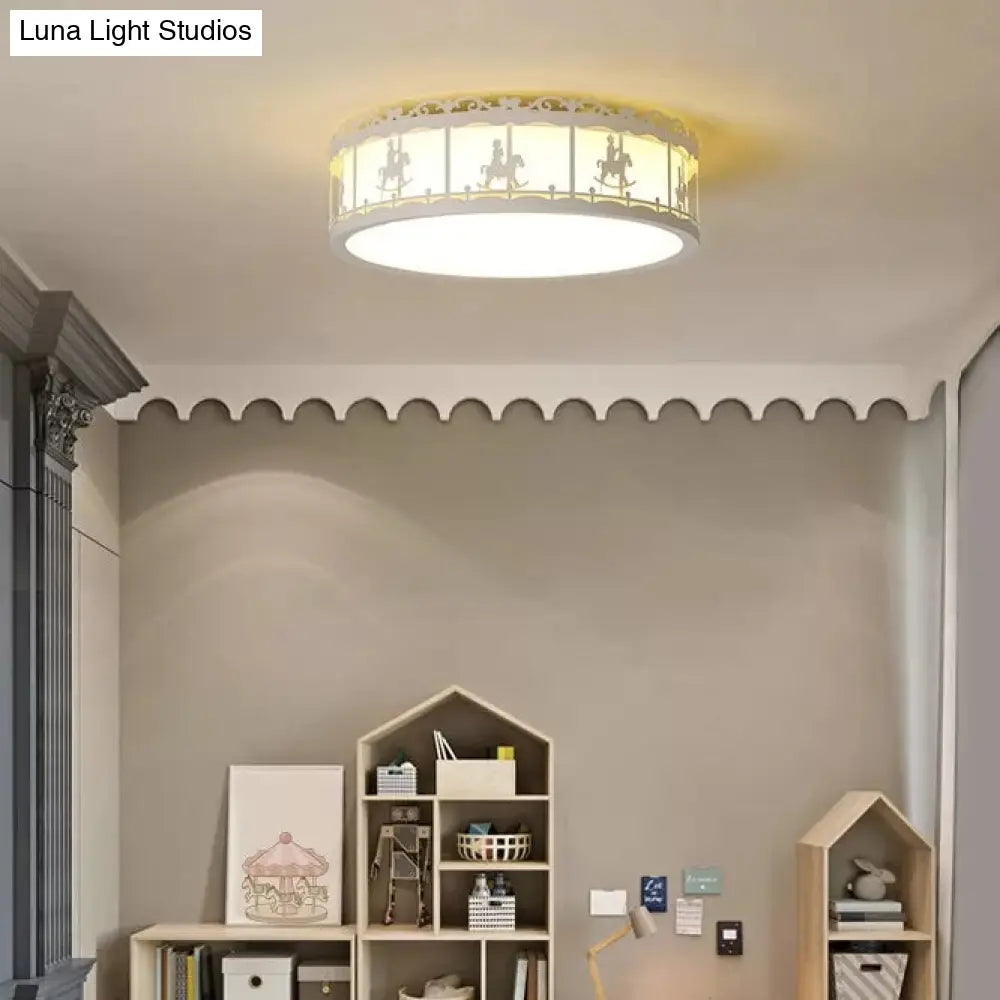 Colorful Round Ceiling Light For Kindergarten With Acrylic Flush Mount