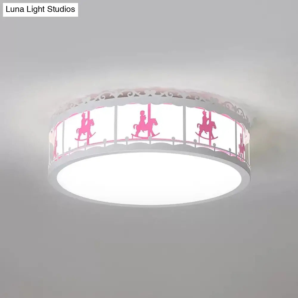 Colorful Round Ceiling Light For Kindergarten With Acrylic Flush Mount