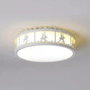 Colorful Round Ceiling Light For Kindergarten With Acrylic Flush Mount White
