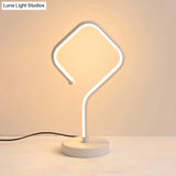 Compact White Led Desk Lamp With Acrylic Shade In Warm/White Light - Minimalist Table