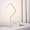Compact White Led Desk Lamp With Acrylic Shade In Warm/White Light - Minimalist Table /