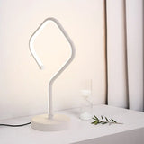 Compact White Led Desk Lamp With Acrylic Shade In Warm/White Light - Minimalist Table /