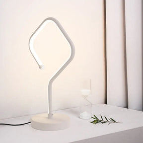 Compact White Led Desk Lamp With Acrylic Shade In Warm/White Light - Minimalist Table /