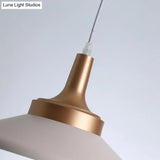 Conic Metal Pendant Lighting - Nordic Style 1 Light Black/White 9.5’/14’ Width