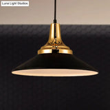 Conic Metal Pendant Lighting - Nordic Style 1 Light Black/White 9.5’/14’ Width