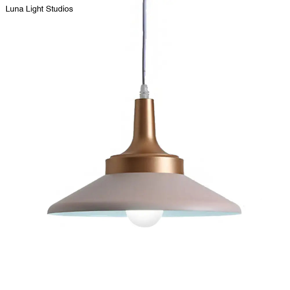Conic Metal Pendant Lighting - Nordic Style 1 Light Black/White 9.5’/14’ Width