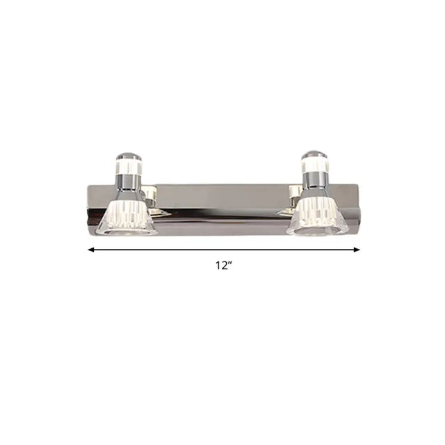 Conic Sconce Light - Contemporary Style Aluminum Vanity Lighting With 2/3/4 Warm/White Lights For