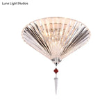Conical Ceiling Mounted Light With Clear Faceted Crystal: Simple And Sufficient Lighting For