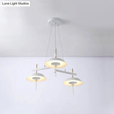 Conical Chandelier - Simplicity Metal 3-Light Pendant Light In Black/White With Warm/White
