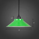 Conical Metal Hanging Light With Rolled Edge - 1-Light Ceiling Suspension Lamp For Loft Décor
