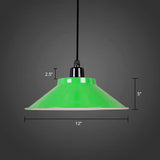 Conical Metal Hanging Light With Rolled Edge - 1-Light Ceiling Suspension Lamp For Loft Décor