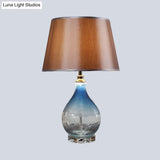 Conical Nightstand Lamp - Modernist Fabric Reading Light In Dark Coffee