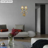 Conical Wall Mount Light - Traditional Brass Metal Fixture With 1/2-Light Lighting