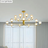 Contemporary 2-Tier Ball Clear Glass Chandelier With Radial Design - 8/12/18 Lights Black/Gold