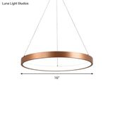 Contemporary 3-Head Chandelier With Acrylic Shade And Gold Ring - Ceiling Light In Warm/White