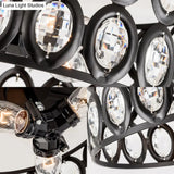 Contemporary 3-Light Metal And Crystal Flush Mount Ceiling Light (Black Cylinder Design)