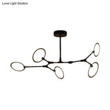 Contemporary 5-Light Metal Pendant Chandelier In Black