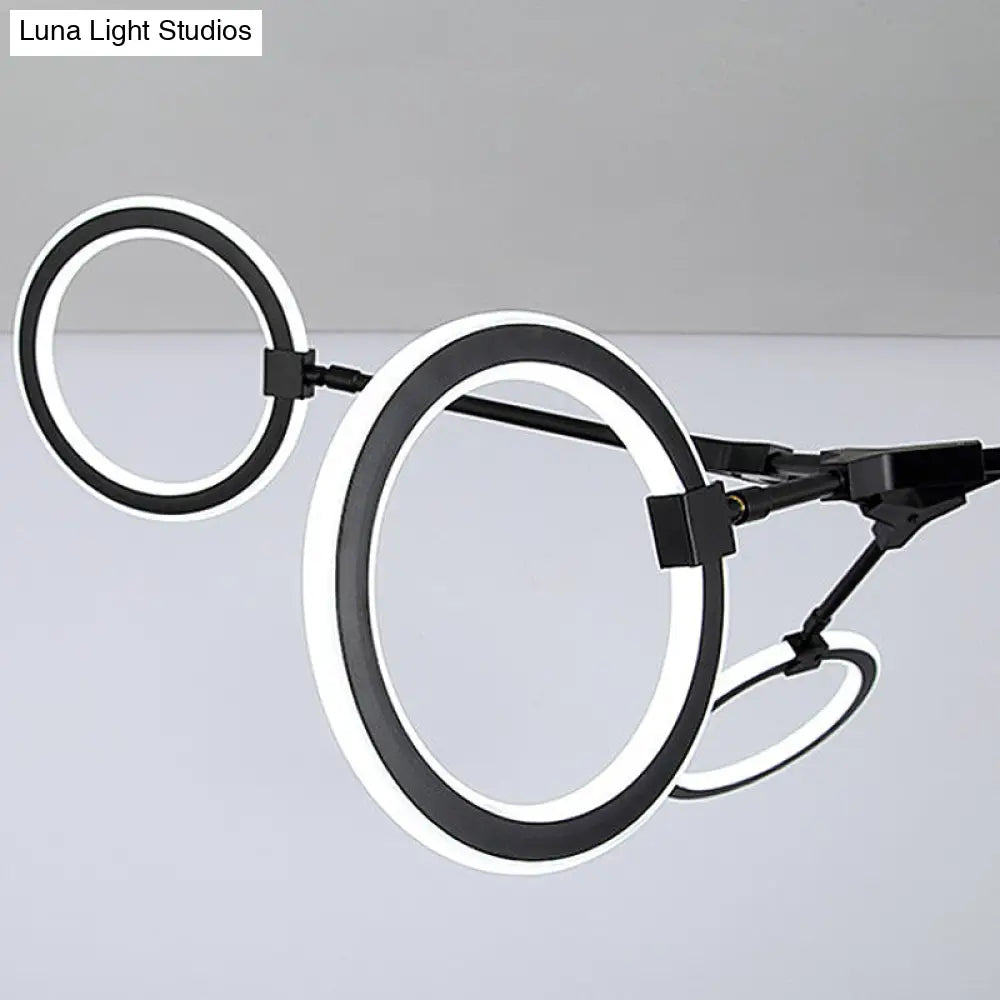 Contemporary 5-Light Metal Pendant Chandelier In Black
