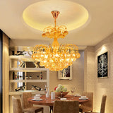 Modern 8-Light Hanging Cascade Chandelier - Chrome/Gold Finish With Crystal Ball Shades 16/19.5 Wide