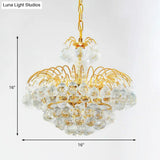 Contemporary 8-Light Chrome/Gold Cascade Chandelier With Crystal Ball Shade 16’/19.5’ Wide