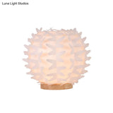 Contemporary Acrylic Ball Nightstand Light: Butterfly Wing Design Led White Table Lamp