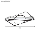 Contemporary Acrylic Ceiling Light: Led Flush Mount Lamp In Warm/White Light Square/Rectangular