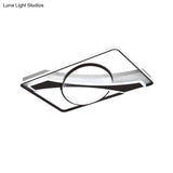 Contemporary Acrylic Ceiling Light: Led Flush Mount Lamp In Warm/White Light Square/Rectangular