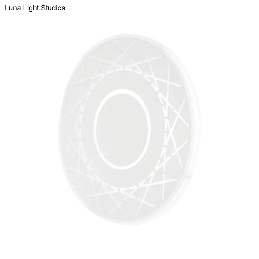 Contemporary Acrylic Disk Wall Light: Black/White Led Sconce Fixture For Living Room - Warm/White