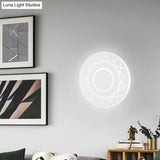 Contemporary Acrylic Disk Wall Light: Black/White Led Sconce Fixture For Living Room - Warm/White