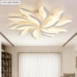 Contemporary Acrylic Flower Flush Mount Light: Led Ceiling Lighting Fixture With 3/5/9 Lights In