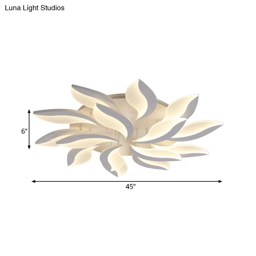 Contemporary Acrylic Flower Flush Mount Light: Led Ceiling Lighting Fixture With 3/5/9 Lights In