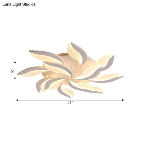Contemporary Acrylic Flower Flush Mount Light: Led Ceiling Lighting Fixture With 3/5/9 Lights In