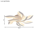 Contemporary Acrylic Flower Flush Mount Light: Led Ceiling Lighting Fixture With 3/5/9 Lights In