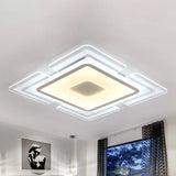 Contemporary Acrylic Led Ceiling Lamp For Living Room - Ultra Slim Square Petal Design (16.5/20.5